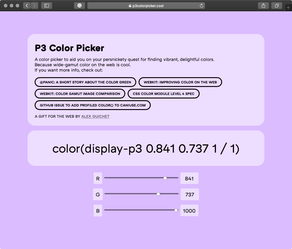 color picker safari